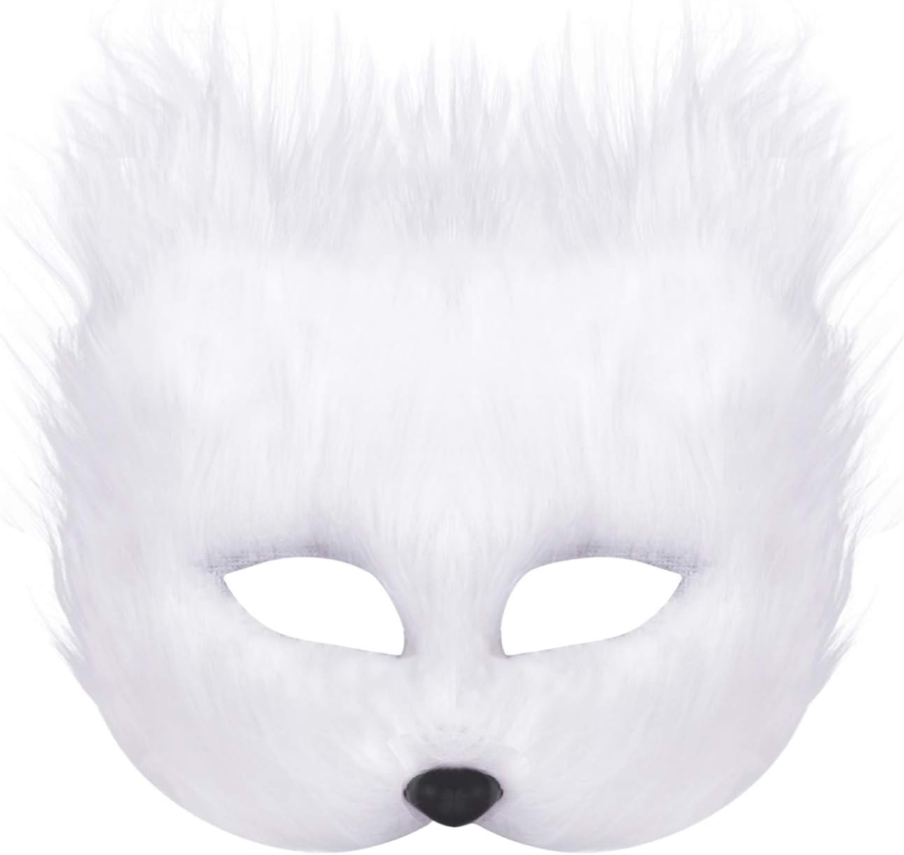 Máscara de zorro de Halloween, disfraz de cosplay de media cara, animal peludo, fiesta, Navidad, ojo, gato, máscaras de Pascua
