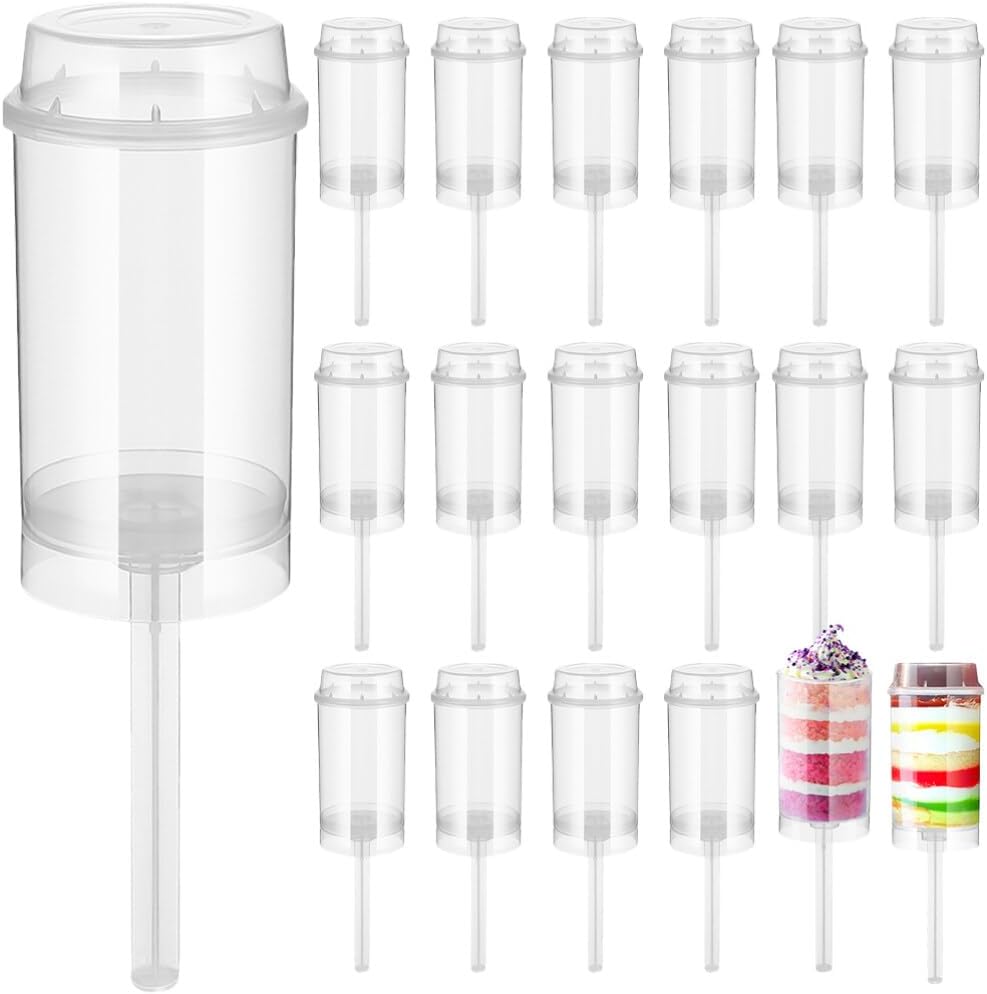 ifundom 20 piezas de pastel empujador de plástico recipientes de cupcake soporte para helado recipientes para cupcakes contenedores de alimentos