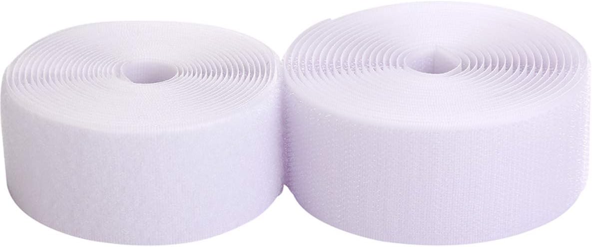 Coser en gancho y bucle estilo 2 pulgadas tiras de nailon no adhesivas tiras de nailon cinta de enclavamiento no adhesiva blanca, 5 yardas