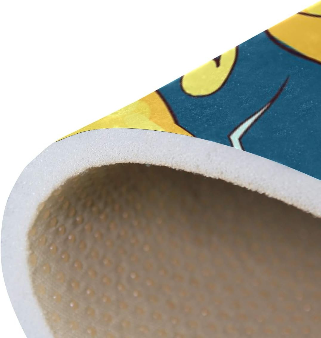 ALAZA – Tapete para puerta de interior y exterior, antideslizante, suave, lavable, color amarillo y azul marino, 1 unidad, 24 x 36 pulgadas