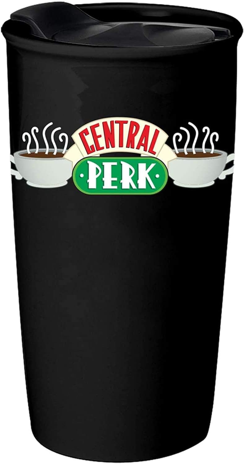 Silver Buffalo Friends Central Perk – Taza de viaje de cerámica con logotipo, 10 onzas