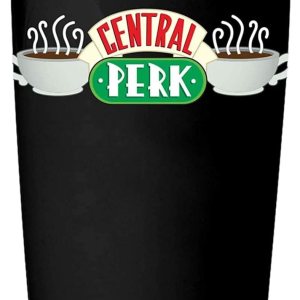 Silver Buffalo Friends Central Perk – Taza de viaje de cerámica con logotipo, 10 onzas Silver Buffalo Friends Central Perk – Taza de viaje de cerámica con logotipo, 10 onzas