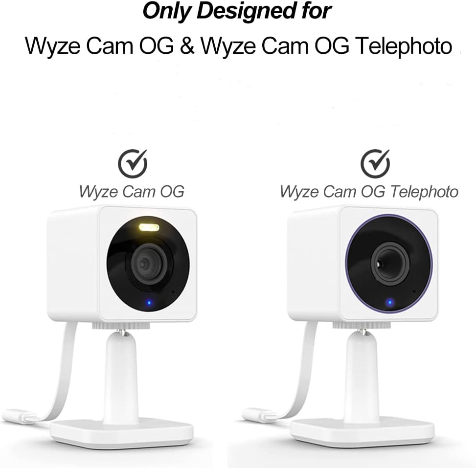 Soporte de pared para telefoto Wyze Cam OG y Wyze Cam OG, cubierta protectora resistente a la intemperie y soporte de montaje en pared ajustable de