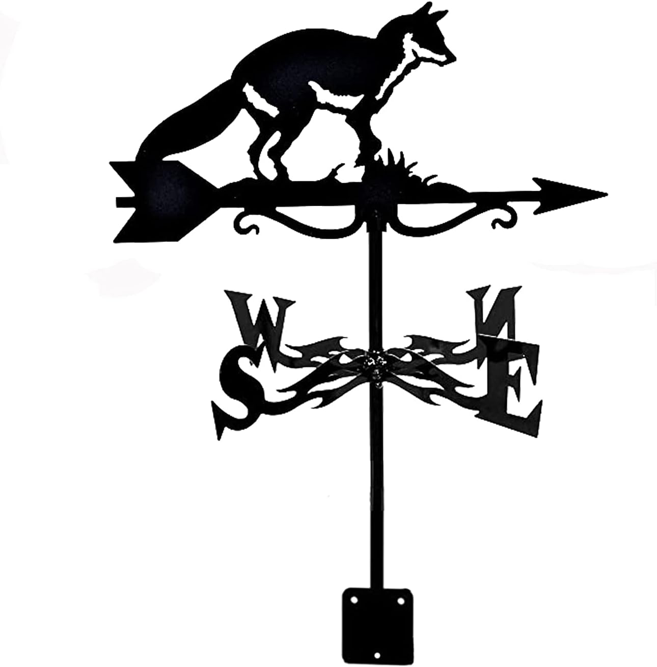 Fox Camper Van Surfer Veleta meteorológica con revestimiento antioxidante para decoración de granja de jardín, indicadores de dirección del viento