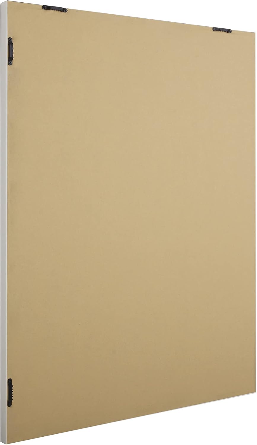 Tienda Basics Espejo rectangular para montaje en pared, 20 x 28 pulgadas, borde decorativo, blanco