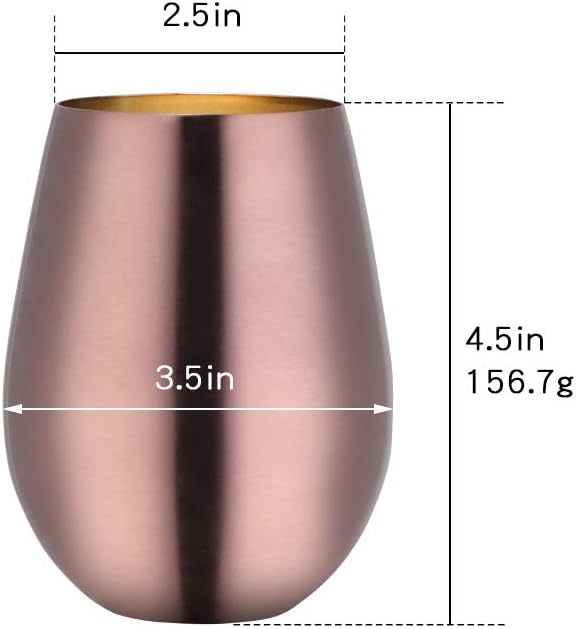 Copa de vino de acero inoxidable de 17 onzas, vaso de vino portátil al aire libre para la piscina, camping, comidas al aire libre, viajes, juego de