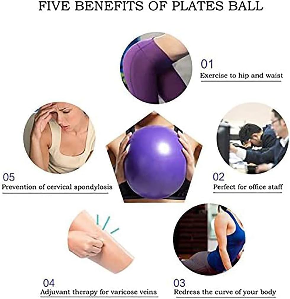 Mini pelota de yoga de ejercicio de pilates, pequeña pelota inflable de yoga de ejercicio de 6 pulgadas, equipo de entrenamiento básico y terapia