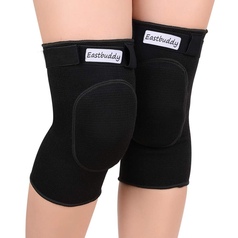 EASTBUDDY Rodilleras de voleibol para mujeres, hombres y niñas, rodilleras antideslizantes para evitar colisiones con esponja gruesa para baile,