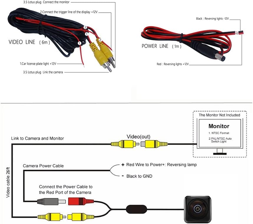 Vlicevrn HD Cámara de visión trasera para automóvil con mango de maletero con lente de ojo de pez, visión nocturna, cámara de estacionamiento de