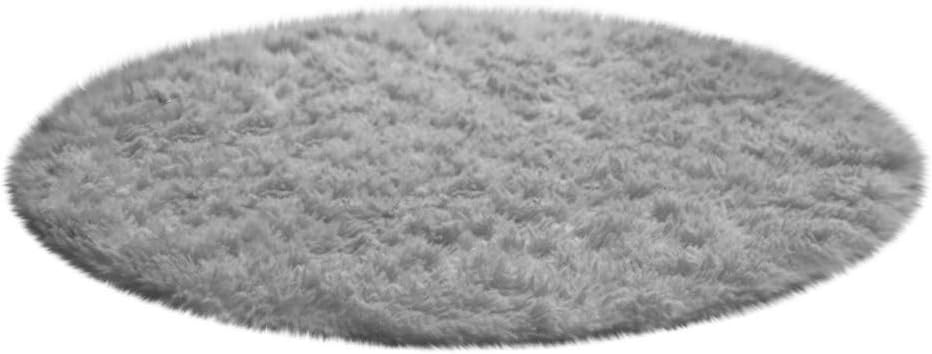 Scceatti Alfombras para dormitorio de 16 pulgadas, lavables, esponjosas, gruesas, para sala de estar, alfombra circular geométrica, alfombra de
