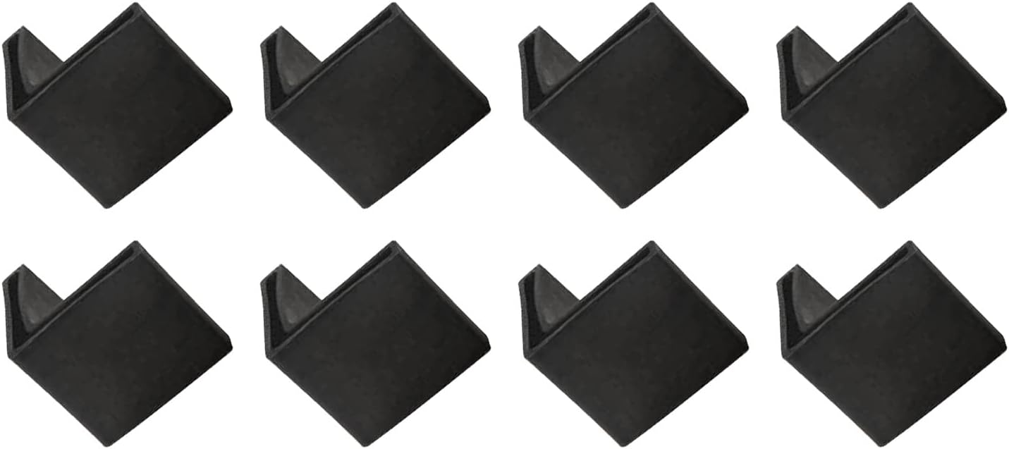 Almohadillas angulares de hierro para muebles (1.5 pulgadas), 8 unidades, cubiertas de plástico en forma de L para pies de muebles, estantes,