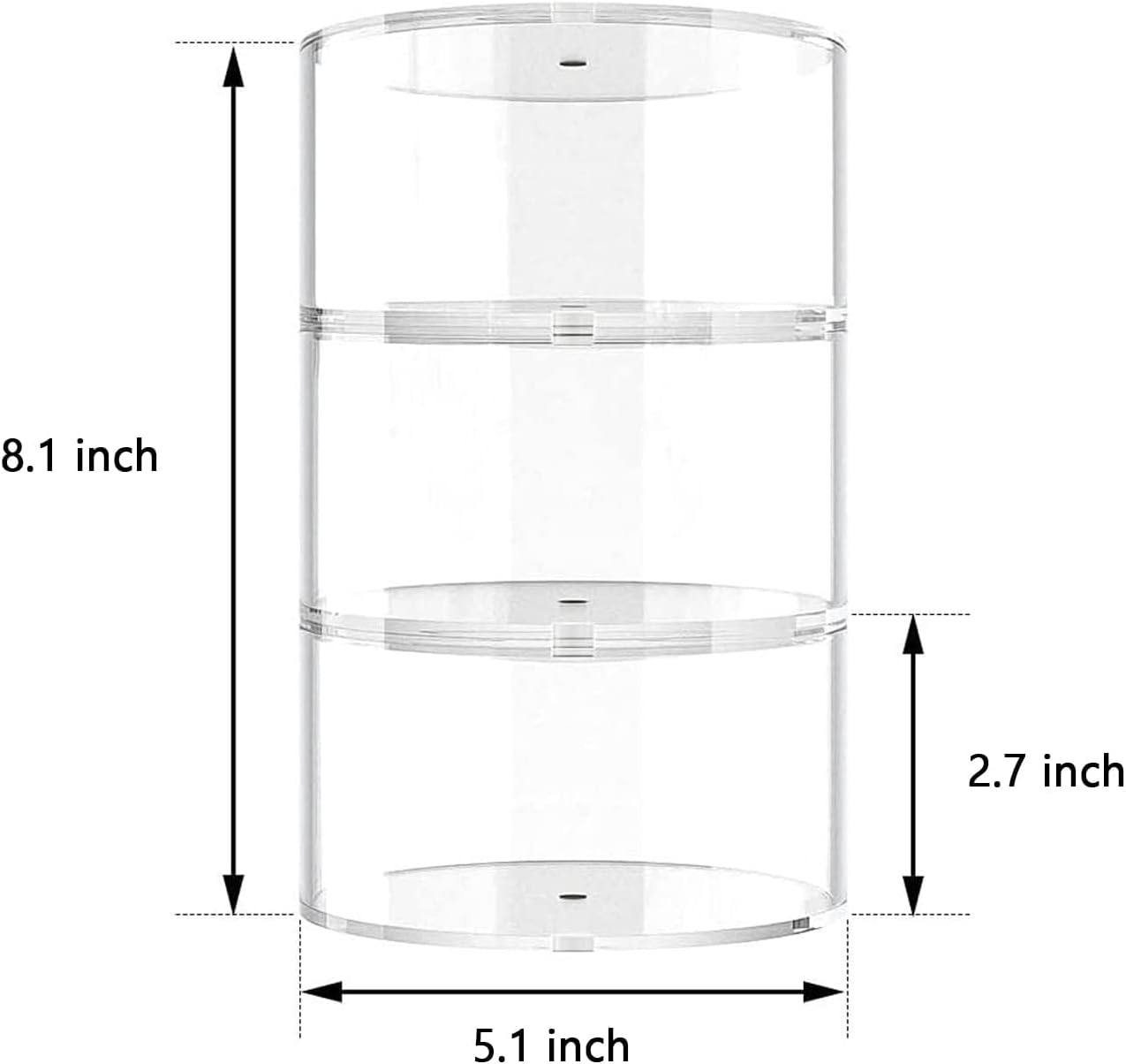 Organizador de cinturón de acrílico para armario, 3 compartimentos, soporte de almacenamiento transparente  vitrina para maquillaje, joyas, relojes,