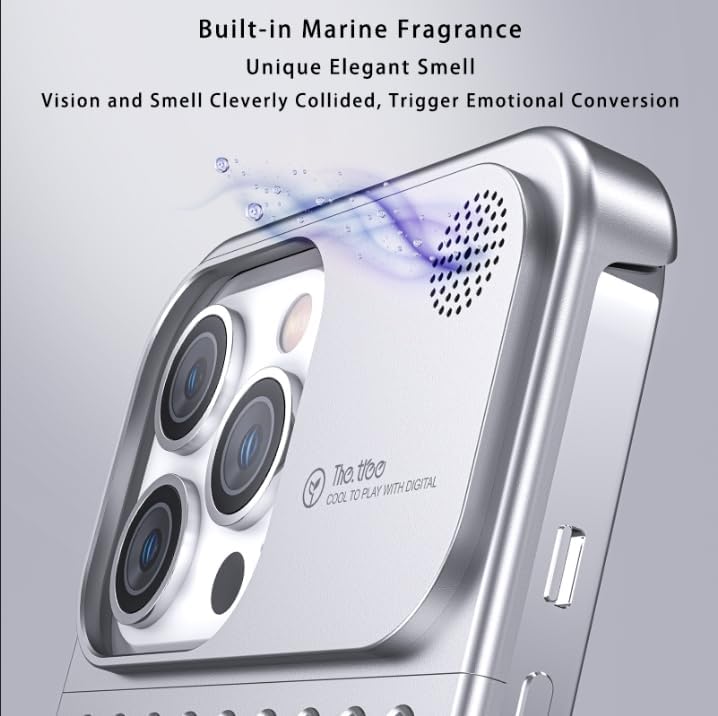 GEJRB Funda de aleación de aluminio para iPhone 15 Pro Max de 6.7 pulgadas, carcasa de aleación de metal de disipación de calor, antiarañazos,