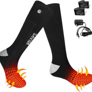 Savior Heat Calcetines eléctricos, recargables para hombres y mujeres, calentadores de pies de invierno, adecuados para trabajo al aire libre, Savior Heat Calcetines eléctricos, recargables para hombres y mujeres, calentadores de pies de invierno, adecuados para trabajo al aire libre,