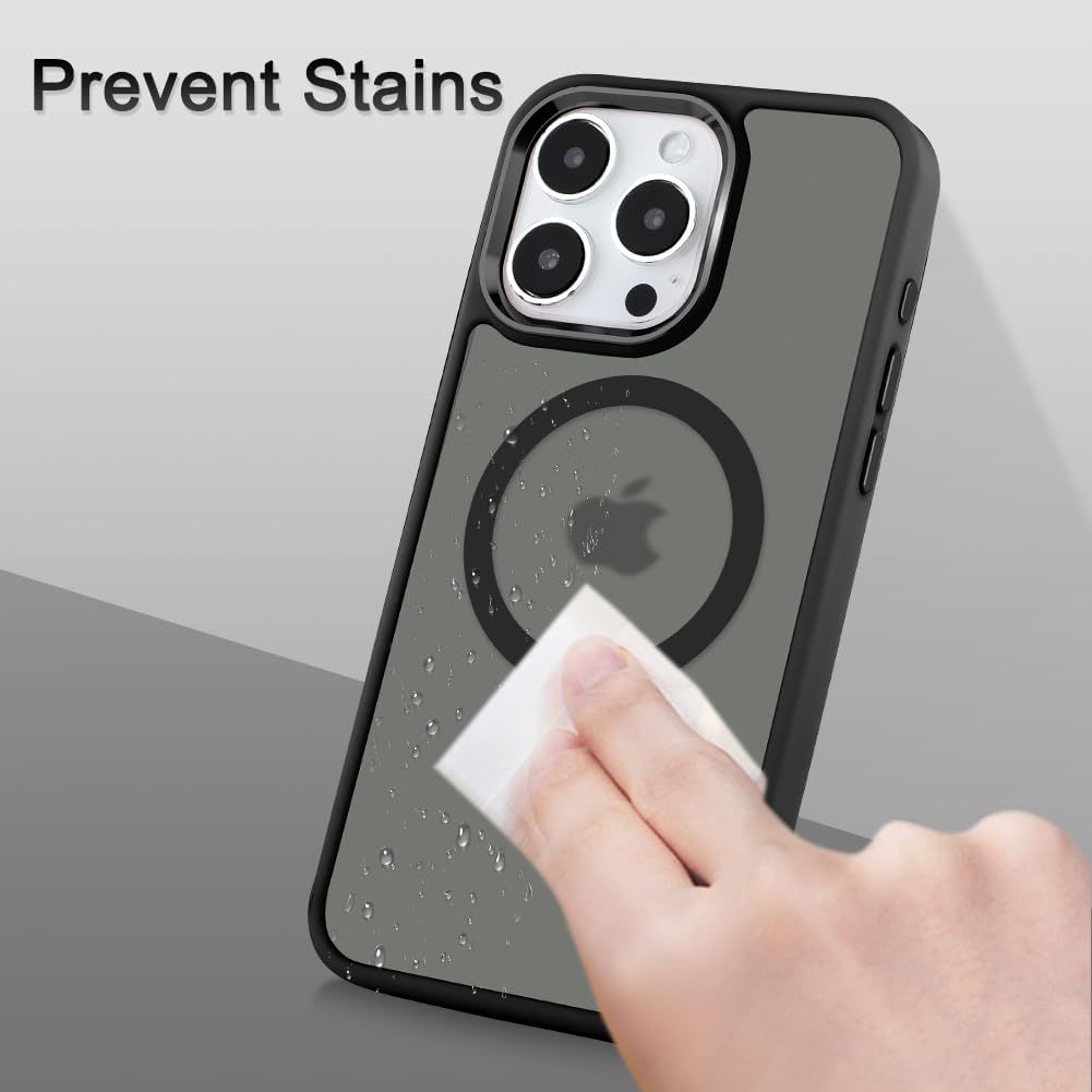 AIGOMARA Funda magnética para iPhone 15 Pro Max de 6.7 pulgadas compatible con MagSafe TPU suave + policarbonato duro a prueba de golpes, funda