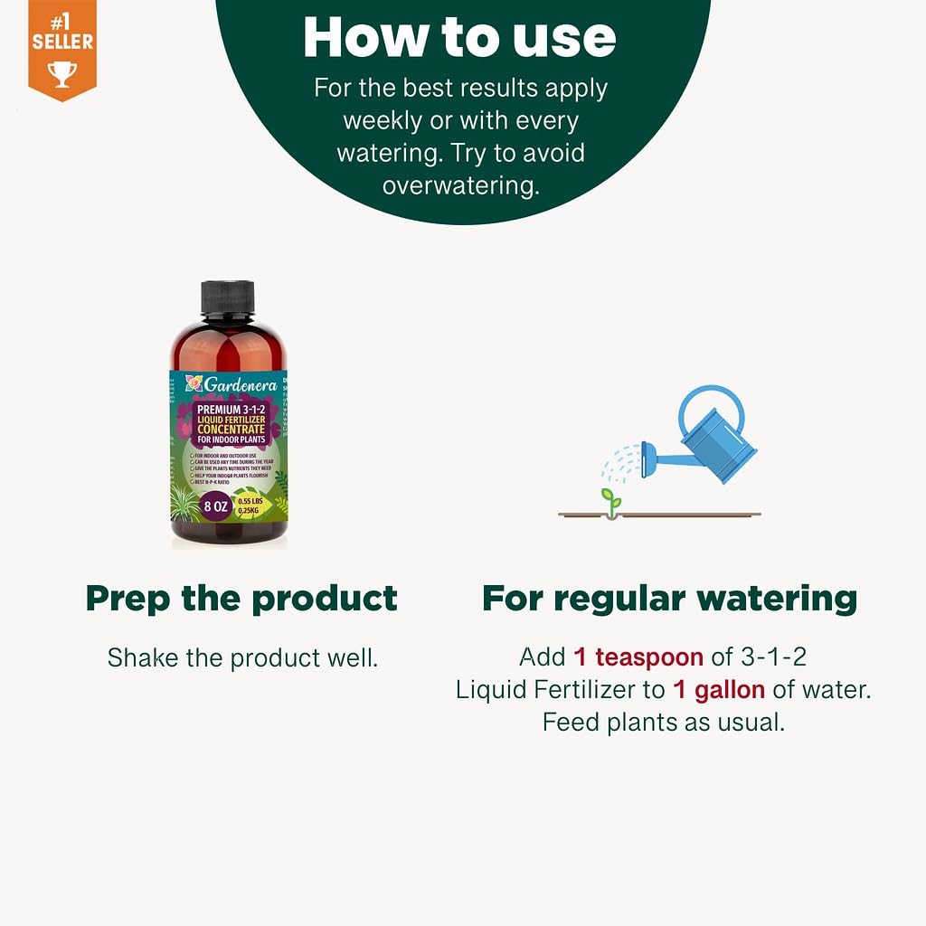 Fertilizante líquido prémium para plantas de lirio de la paz – 3-1-2 concentrado para plantas y flores de interior  Alimento orgánico para plantas