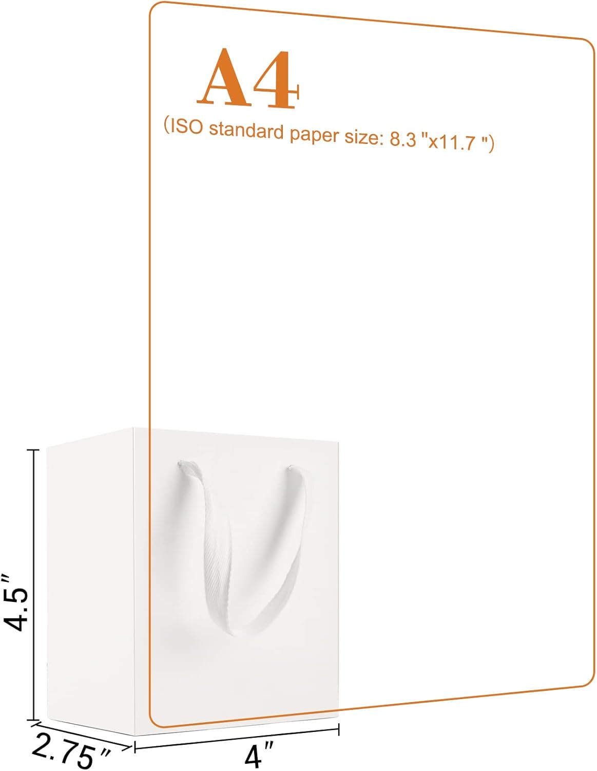 EUSOAR Bolsas de papel de estraza de regalo con asas, paquete de 20 bolsas de papel kraft blancas pequeñas de 4 x 2.75 x 4.5 pulgadas, a granel,