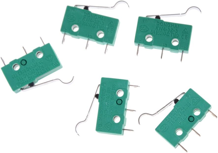 3 Pins Micro Touch Switches NO+NC 5A 125VAC 250VAC Mini Limit Switch Micro Switch Microswitches With Hinge Lever 5pcs