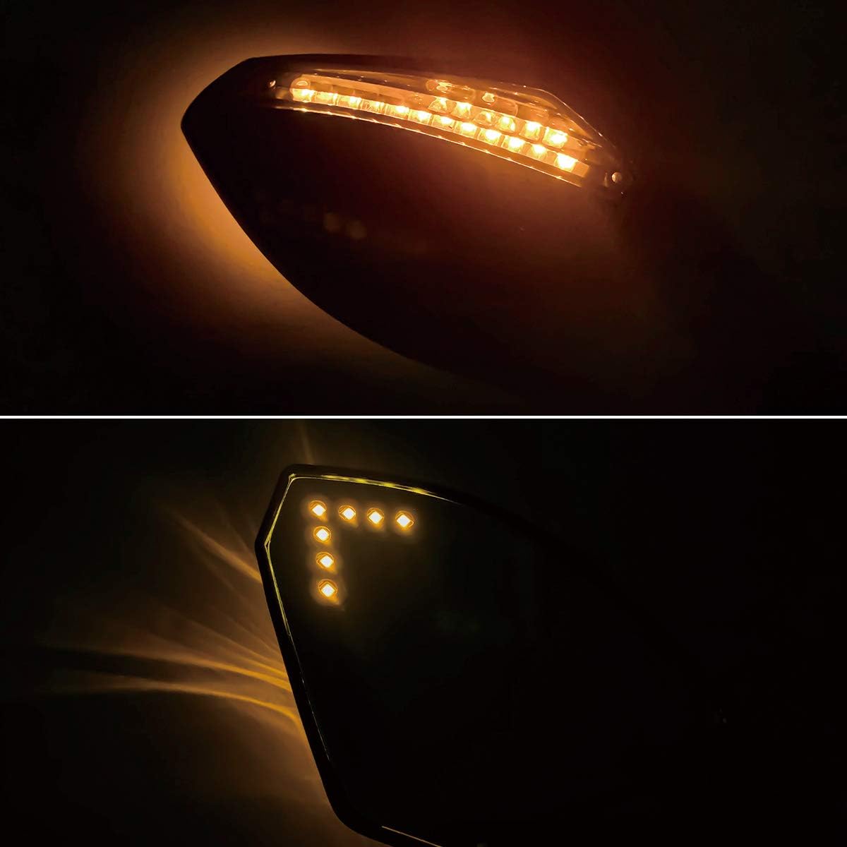 KATUR Espejos laterales universales para motocicleta, intermitentes LED integrados, indicador intermitente compatible con Sport Bike Honda CBR600RR