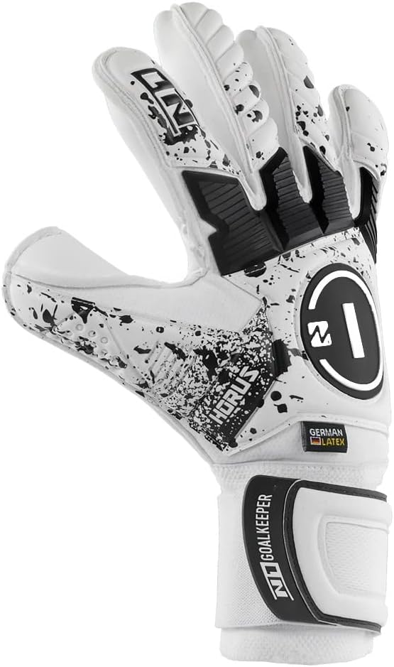 N1 Goalkeeper gloves Horus 2.0 Elite Guantes de fútbol con corte Rollfinger y palma de agarre de contacto de látex alemán. Guantes de portero de