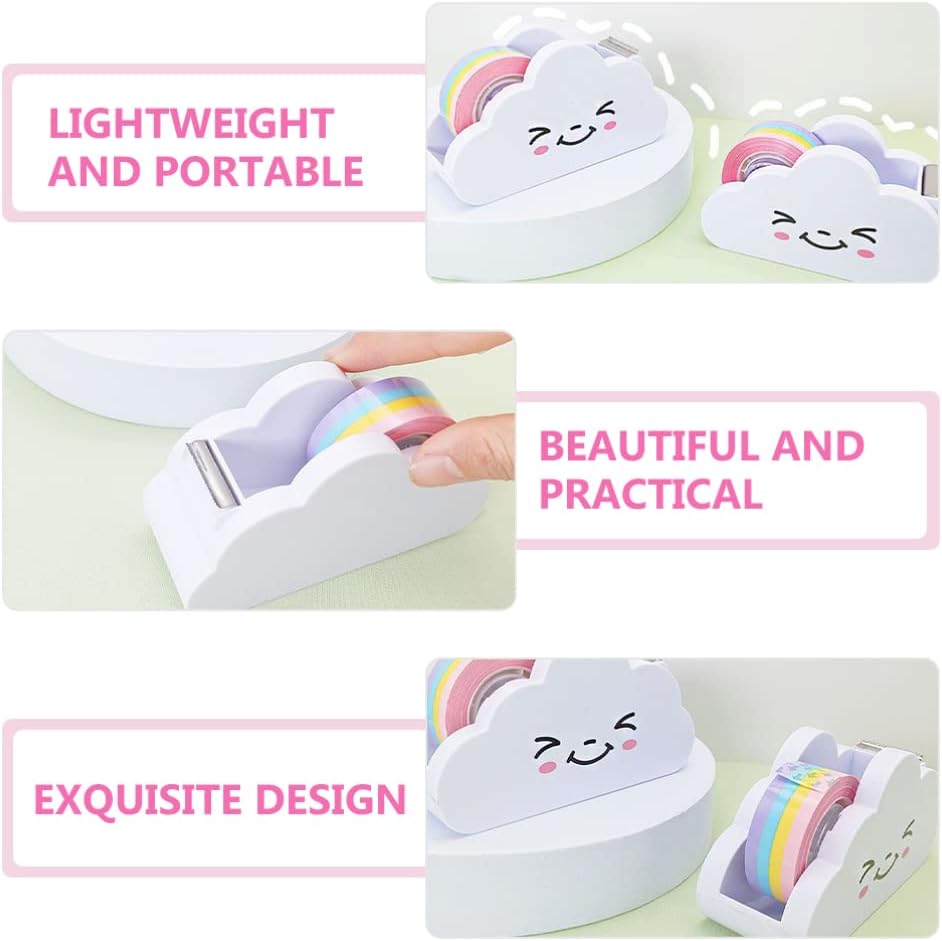 jojofuny Dispensador de cinta de oficina, dispensador de cinta de escritorio, forma de nube, dispensador de cinta de escritorio de oficina, cortador