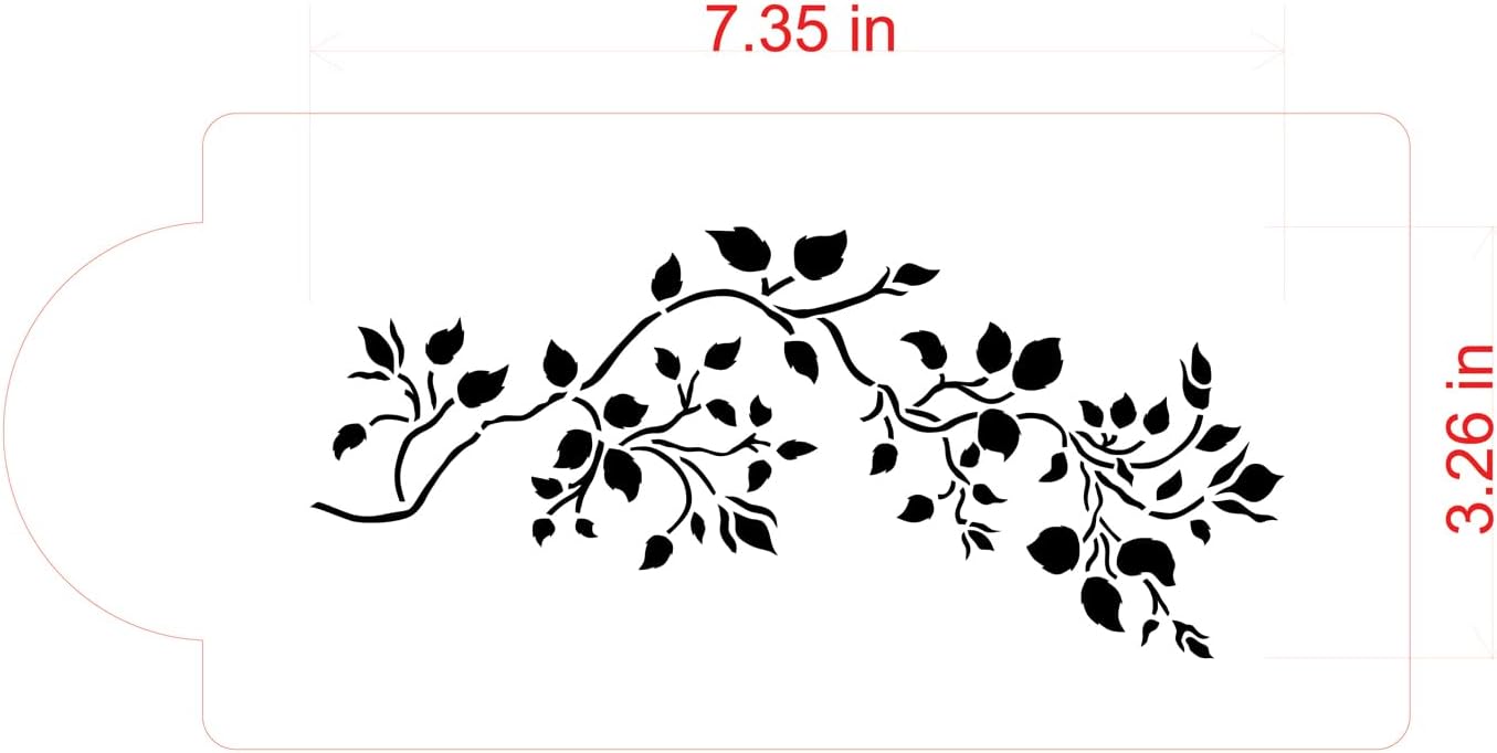 Designer Stencils C047Rosebud Vine para decorar tartas, color beigesemitransparente by Designer Stencils