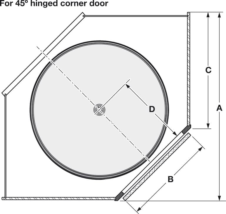 Vath-Sagel – Juego de 2 estantes para armarios esquineros diagonales de cocina, fabricado en Alemania (24 pulgadas, redondo)