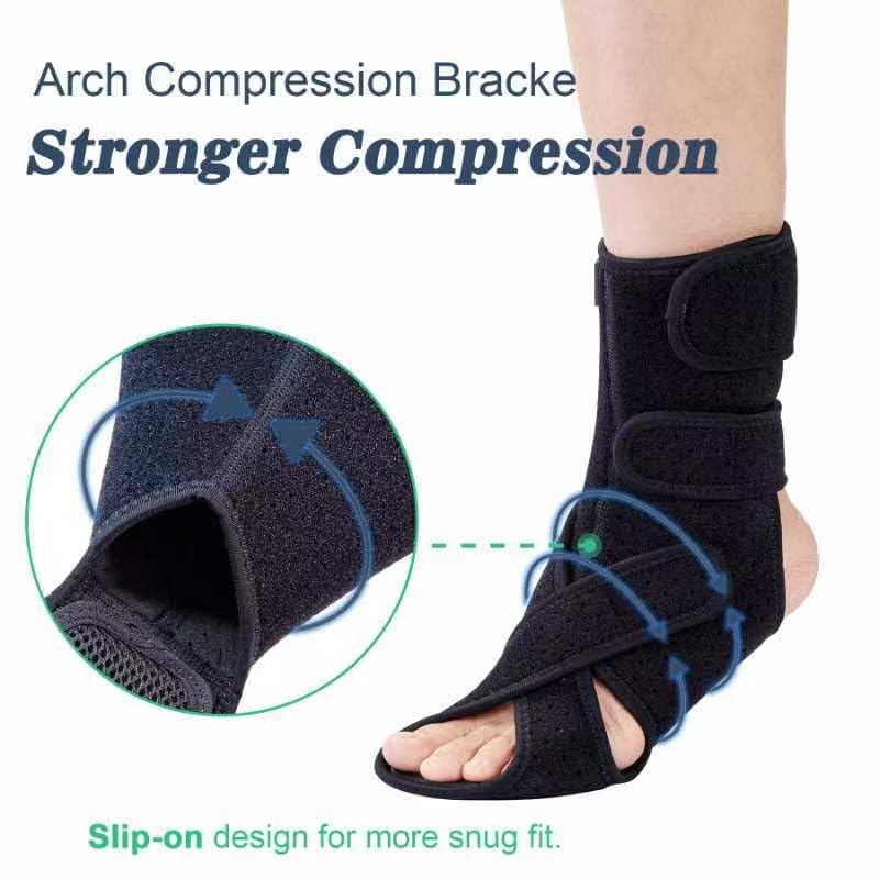 Soporte de pie con soporte de arco, AFO ajustable de grado médico y ortesis de pie para caminar, alivia la inestabilidad de las extremidades