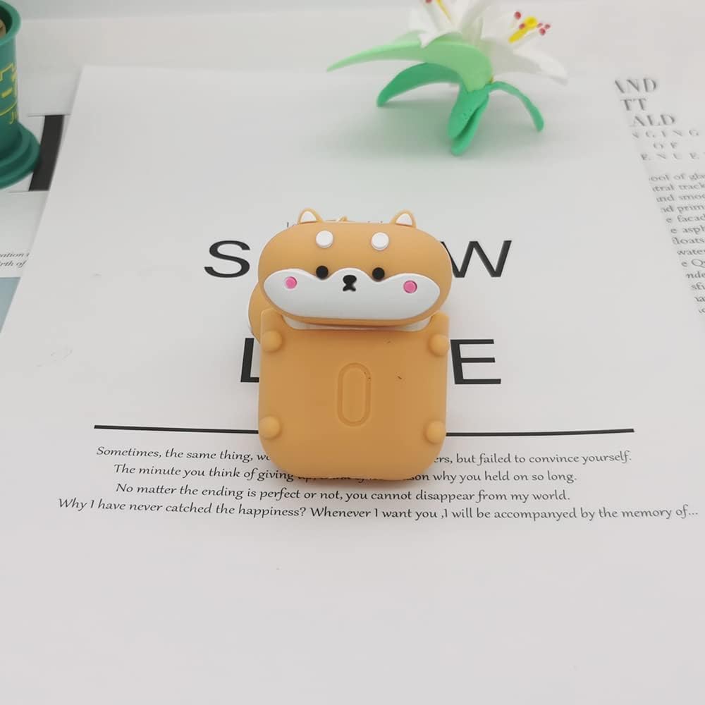 Dehoko Funda compatible con AirPods Corgi de 1 2 generación, funda protectora de silicona 3D de dibujos animados Kawaii divertido lindo diseño de