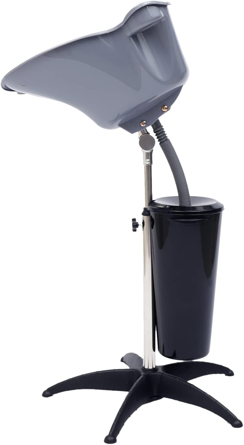 Fregadero de lavado de cabello, lavabo de champú profundo de altura ajustable con manguera de drenaje para el hogar, peluquería, salón de belleza,