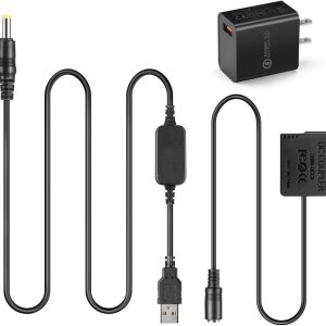 Kit de adaptador USB de 5 V + adaptador USB QC3.0 + acopladores DMW DCC8 BLC12 BLC12E para Lumix DMC DMC-FZ1000 FZ2000 FZ2500 FZ300 G7 G6 G5 GH2 Kit de adaptador USB de 5 V + adaptador USB QC3.0 + acopladores DMW DCC8 BLC12 BLC12E para Lumix DMC DMC-FZ1000 FZ2000 FZ2500 FZ300 G7 G6 G5 GH2