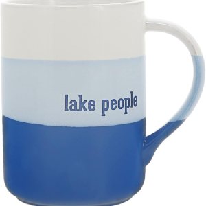 Pavilion – Taza de cerámica de 18 onzas con temática de lago para casa del lago, ancla, azul Pavilion – Taza de cerámica de 18 onzas con temática de lago para casa del lago, ancla, azul
