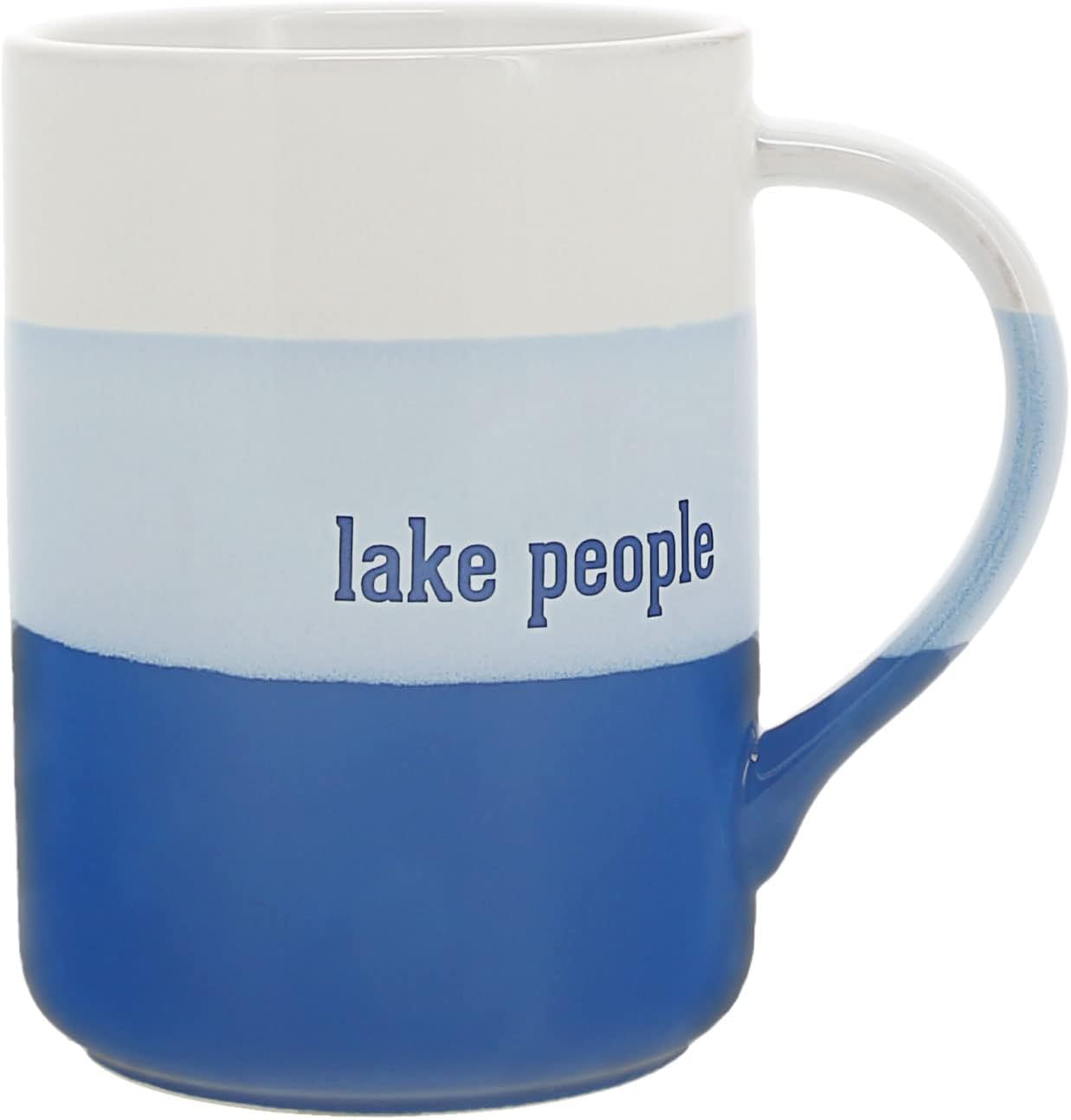 Pavilion – Taza de cerámica de 18 onzas con temática de lago para casa del lago, ancla, azul