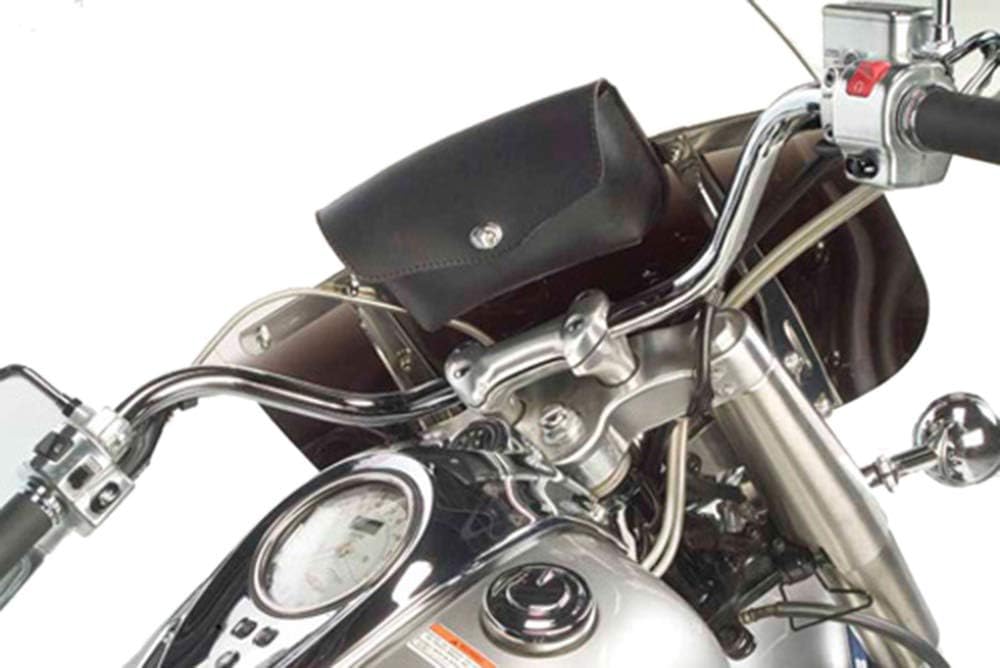 Dowco Willie & Max 59513-00 Revolution Series Bolsa de cuero sintético para parabrisas de motocicleta, color negro, ajuste universal