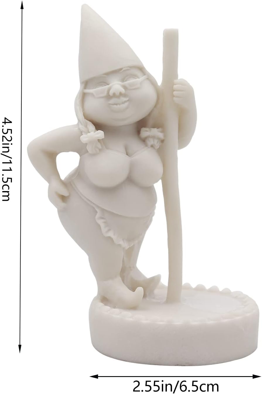 Estatua de gnomo bailarín de poste sin pintar, pintura tu propio gnomo, figuras de gnomo sin pintar para niños y adultos, divertida figura de gnomo