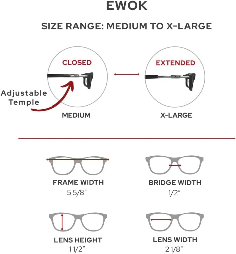Clic Slastik – Lentes de lectura magnéticos con bloqueo de luz azul, banda plegable suave, lectores de computadora ajustables, Ewok (M-XL)