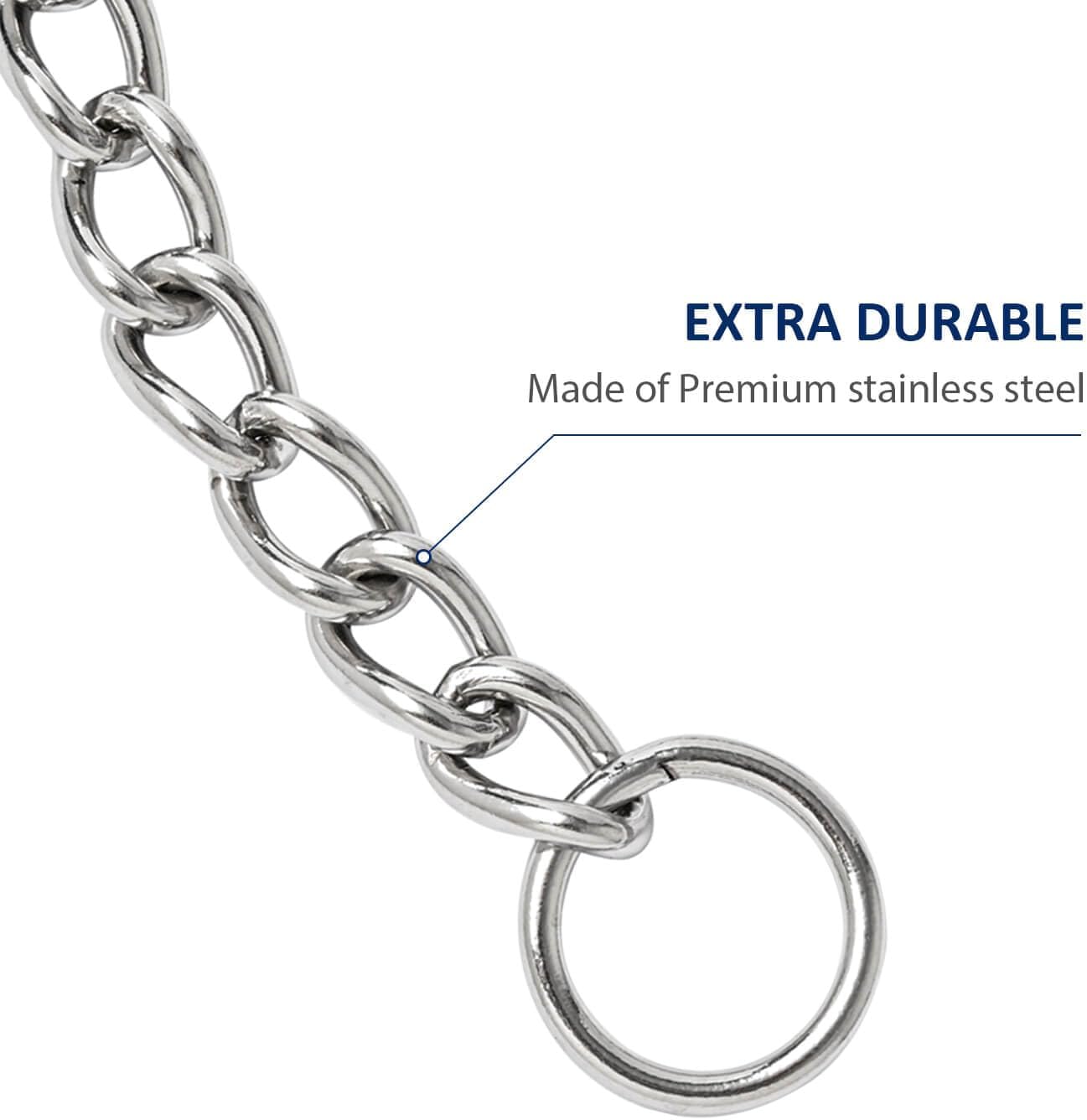 WePet Collar de cadena para perro, collar de estrangulamiento de eslabones cubanos, collar de entrenamiento ajustable, de acero inoxidable,