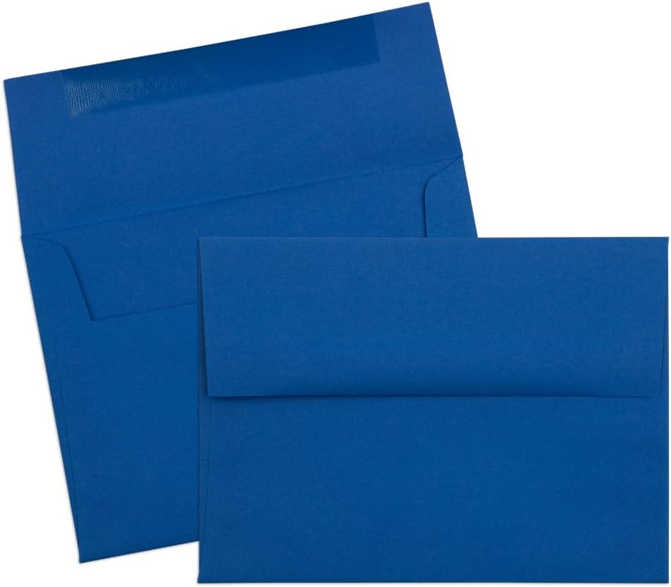 JAM PAPER Sobres de invitación A6 Premium – 4 34 x 6 12 – Azul Presidencial – Paquete de 50