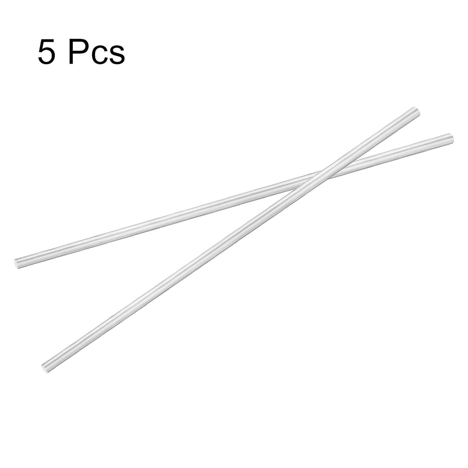 uxcell Barra de torno de varilla redonda sólida de aluminio 0.394 in x 19.685 in para herramienta de manualidades de bricolaje 5 piezas