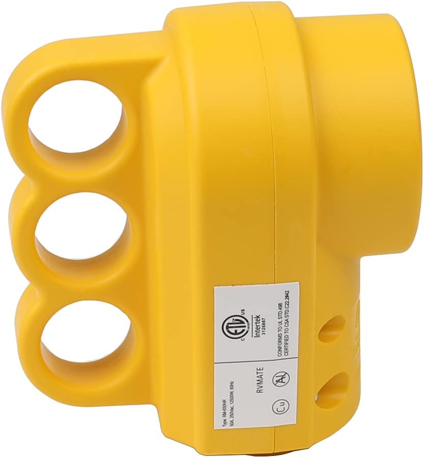 Nema 6-50R 50A 250V Enchufe de soldador hembra 50-Amp 250 voltios 6-50 Receptáculo de repuesto para soldador, verificado ETL, color amarillo