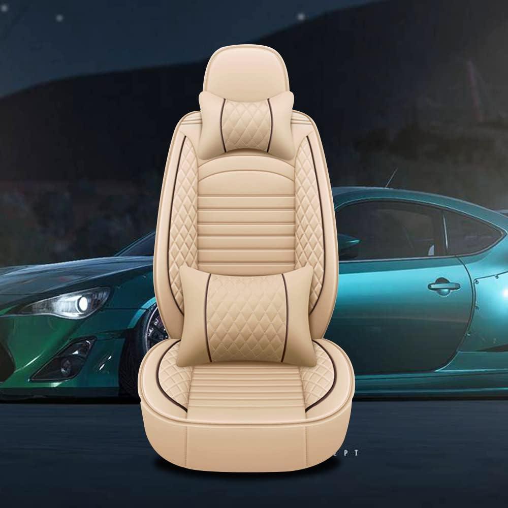 Juego completo de fundas de asiento de automóvil, de piel sintética, cubierta de asiento de automóvil, cómoda funda de cojín para vehículo