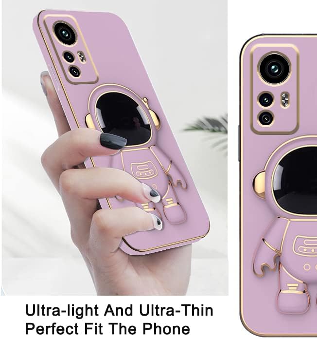 Funda compatible con Redmi Note 12s con chapado creativo astronauta caricatura, rosa, funda para teléfono Xiaomi Redmi Note 12s, funda de silicona a