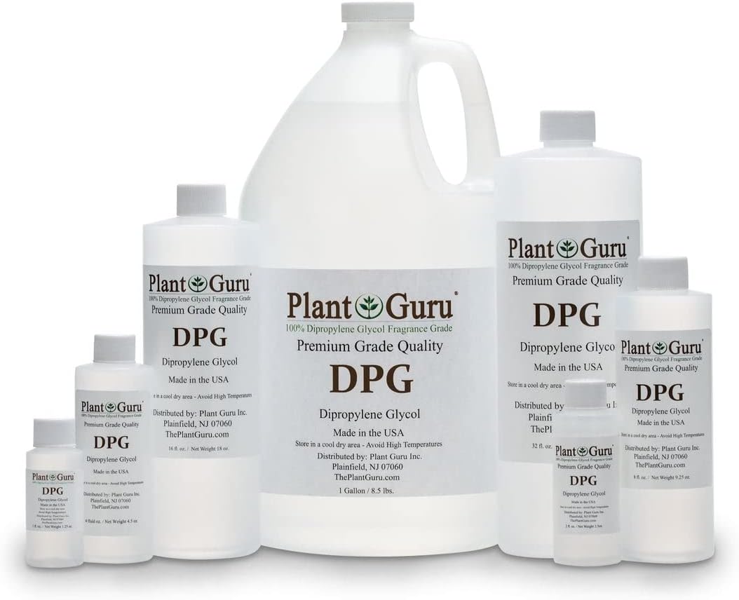 Plant Guru Dipropilenglicol DPG 8 oz. Aceite portador de grado de fragancia, ideal para hacer incienso, perfume y aceites corporales.