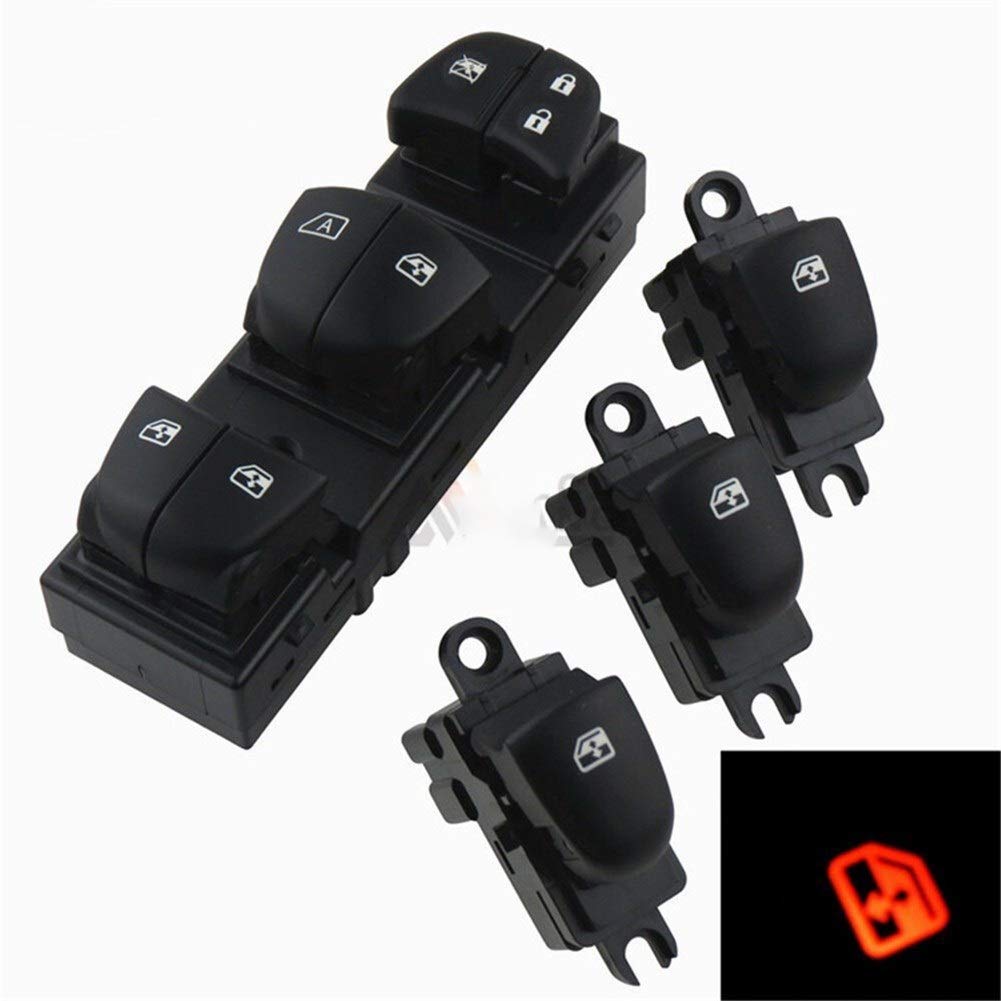 Power Window 1 Set4PCS RedWhiteIce Blue Light Compatible with Nissan Compatible with Qashqaifit for Altimafit for Sylphyfit for TiidaX-Trail Power
