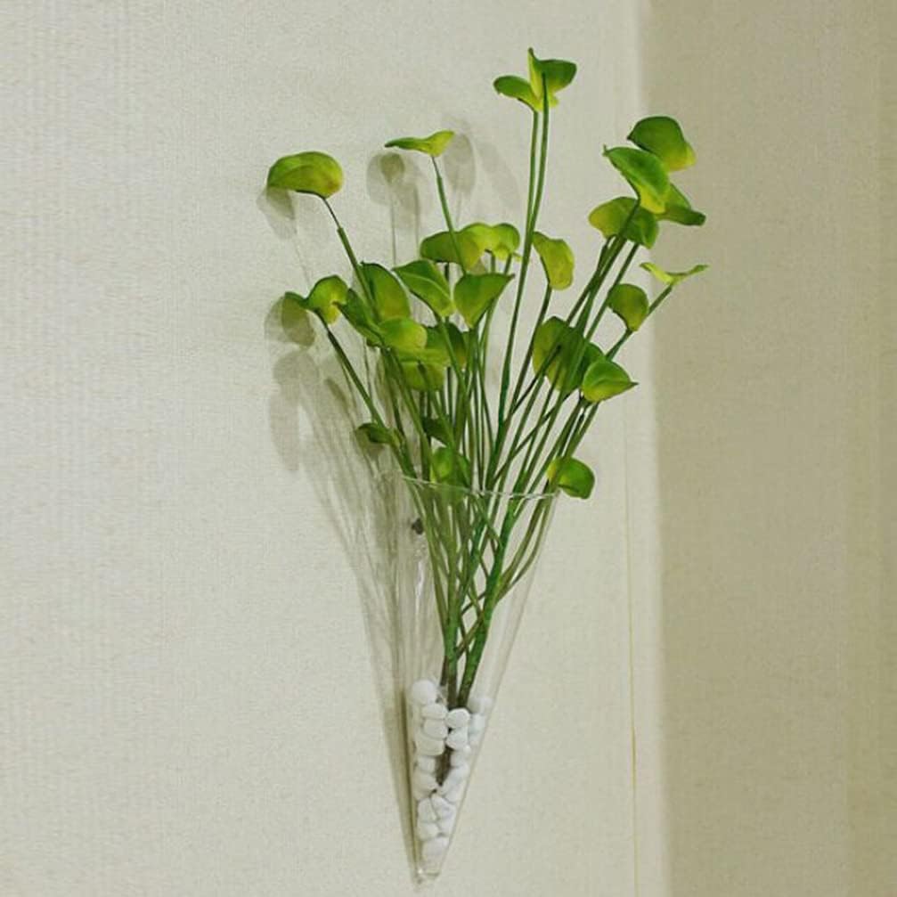 Florero de cristal para colgar en la pared, jarrón de vidrio en forma de cono, maceta suculenta, terrario de vidrio, jarrón de flores, estaciones de