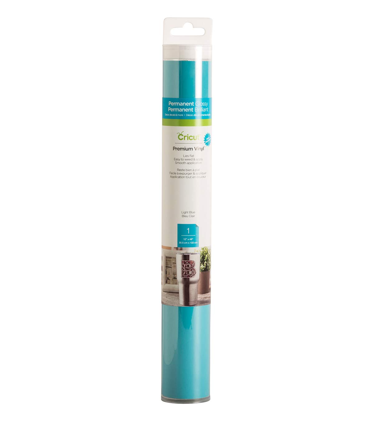 Cricut – Vinilo permanente de alta calidad, color azul, rollo adhesivo de 12x 48pulgadas para calcomanías