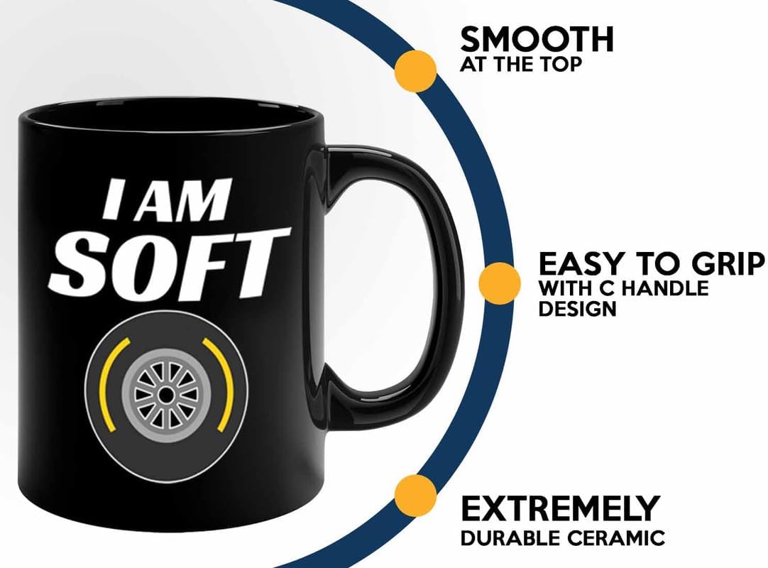 Racer Coffee Mug 11oz Black – I’m Soft – Fuel Speed Racer Car Guys Circuit Automotive Racing Boy Gifts For Him Dad Men Boyfriend