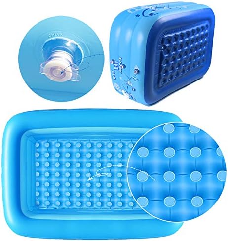 Bañera inflable portátil para adultos, jardín para adultos, piscinas de juegos al aire libre, jacuzzis con bomba de aire eléctrica (azul-M)