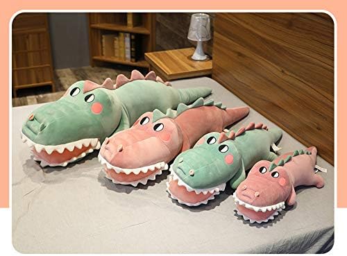 Bilibang Almohada grande de cocodrilo de dibujos animados, almohada suave de cuerpo largo para dormir, juguete de peluche de cocodrilo (cocodrilo