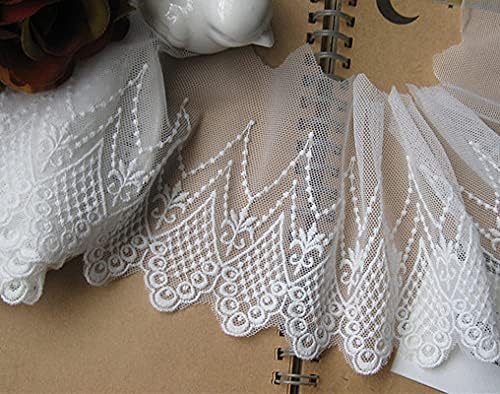 Shopdp Cinta de encaje con borde de encaje, apliques bordados de cinta de encaje floral para decoración del hogar, bricolaje, costura, manualidades,